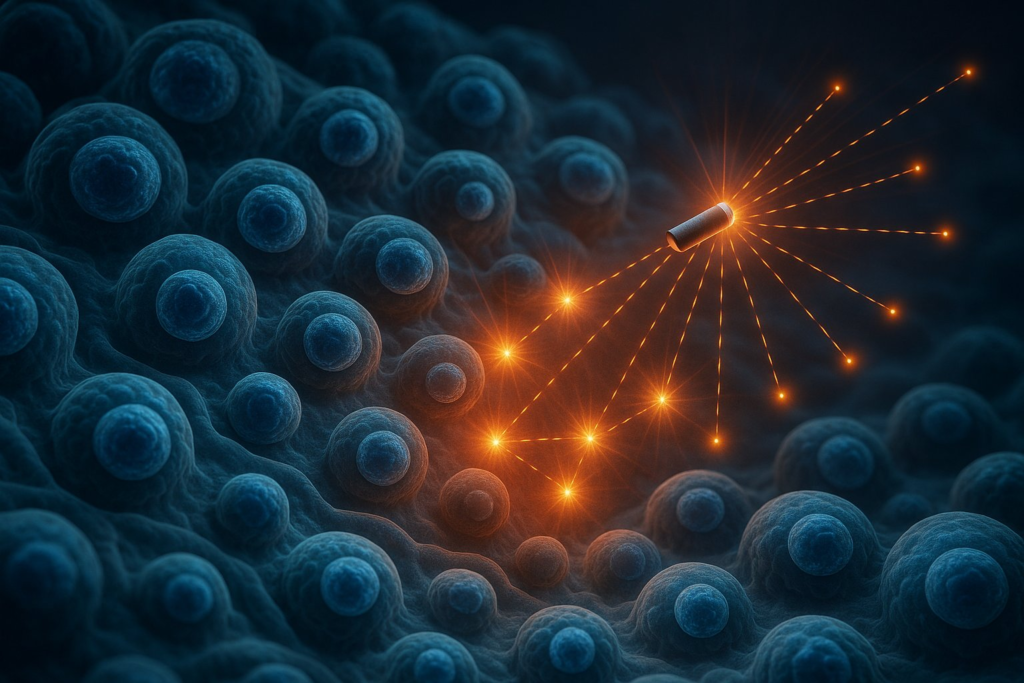 Variação no tamanho de núcleos celulares com impacto na eficácia de terapia com partículas alfa