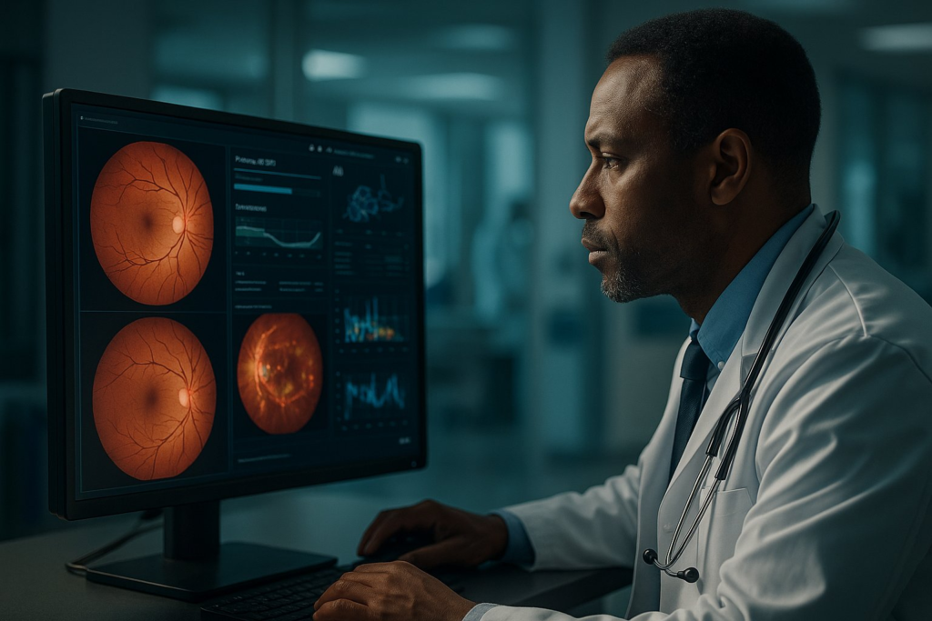 Interface de inteligência artificial aplicada ao diagnóstico médico — limites e potencial segundo estudos recentes